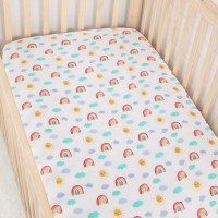 Cotton Bamboo Crib Waterproof Mattress Protector Waterproof Cover Fitted Plain Fitted Baby Crib Sheet