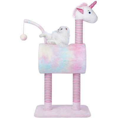 Unicorn Cat Tree Condo Furniture Plush Scratching Posts Pet Play House Cat Tree