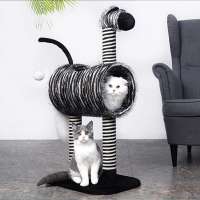 Manufacturer wholesale cute zebra shape black white cat scratcher tree condo